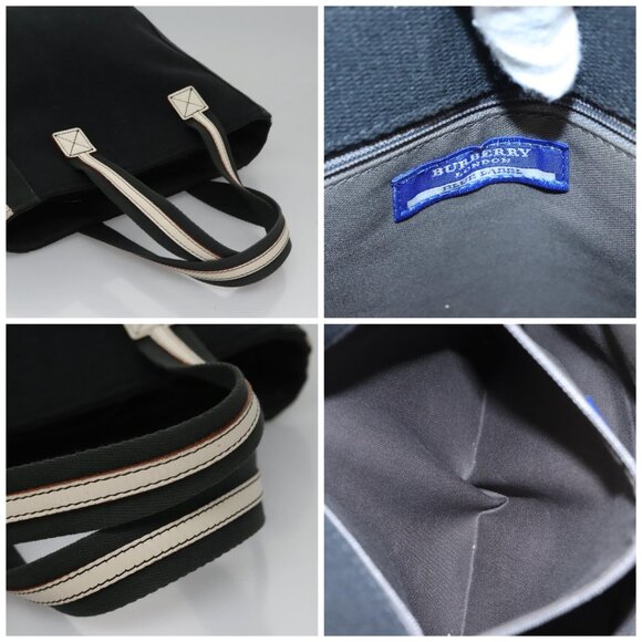 BURBERRY Tote Bag Canvas Black Auth ti2661 - Picture 14 of 15